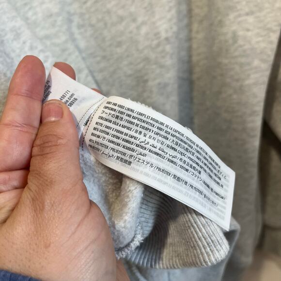 Hollister California Graphic Hoodie Floral Sleeve Embroidery Gray Pullover M - Picture 6 of 8